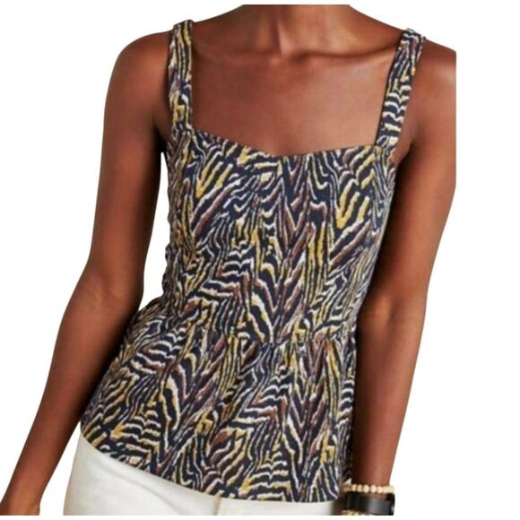 Anthropologie Jamie Zebra print peplum top Medium - Picture 1 of 8